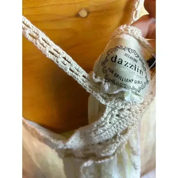 Dazzlin for Brilliant Girls Lace and Crochet Boho Dress Cream Size S READ - Picture 7 of 8